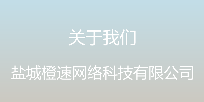 关于我们 - 盐城橙速网络科技有限公司