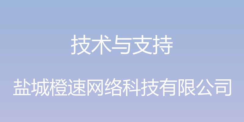 技术与支持 - 盐城橙速网络科技有限公司