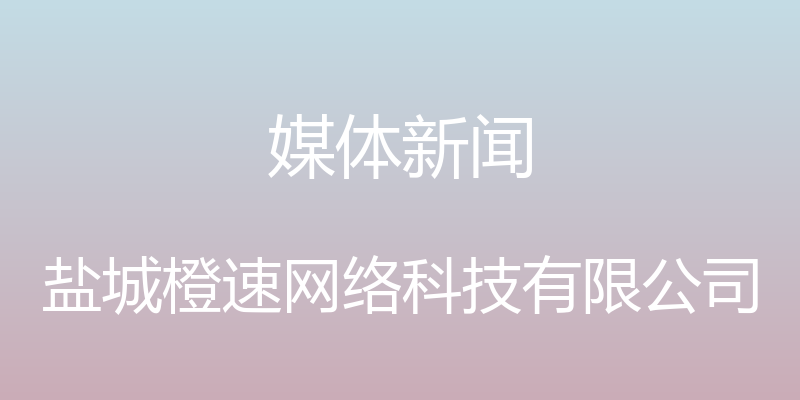 媒体新闻 - 盐城橙速网络科技有限公司